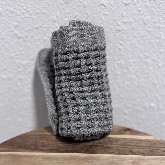 NEW Onsen Face Towels | Cinder Grey | 100% Supima Cotton Waffle Weave - Picture 5 of 15